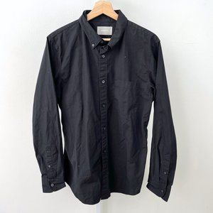 Everlane Mens Long Sleeve Button Down Collar Shirt Cotton Black Size L